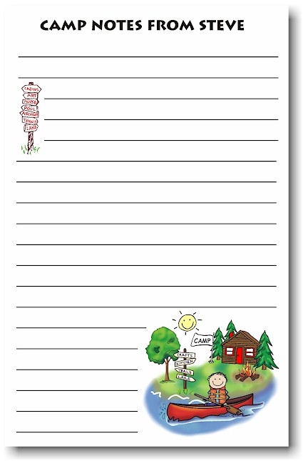 Pen At Hand Stick Figures - Large Full Color Notepads (Canoe Boy)